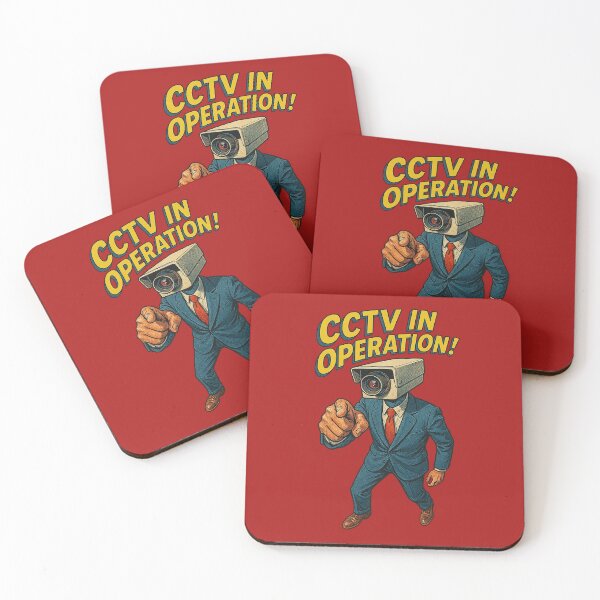 Item preview, CCTV in Operation – Vintage Retro Camera Man Poster Style designed and sold by The Devil's Bargain.