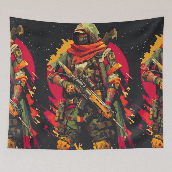 Item preview, Hooded mercenary with face mask and red scarf designed and sold by Piotrek0001.