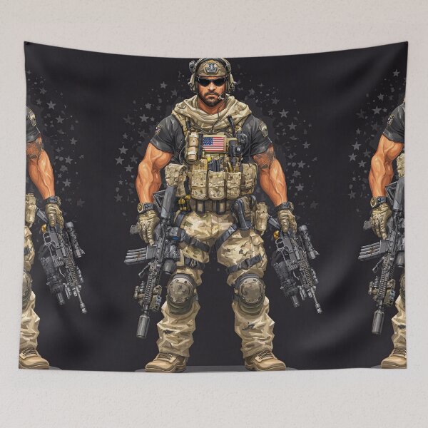 Item preview, Set of six full body tactical soldier illustrations designed and sold by Piotrek0001.