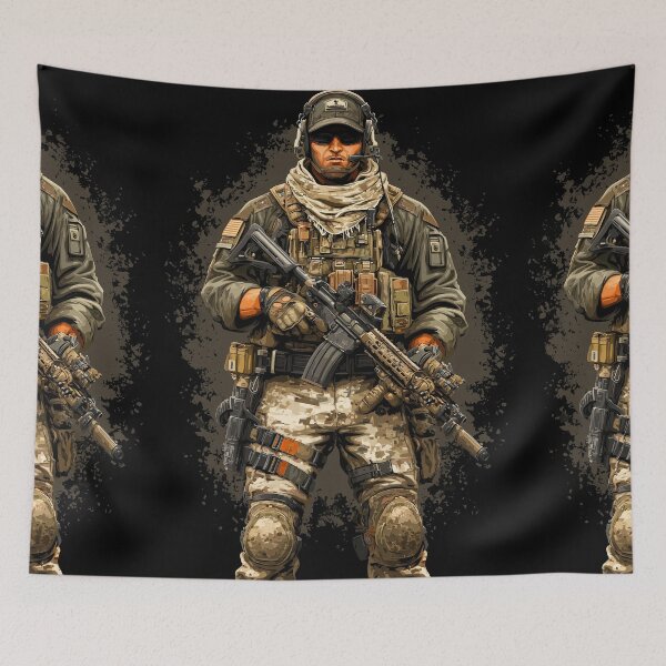 Item preview, Female sniper in hood standing in outer space designed and sold by Piotrek0001.