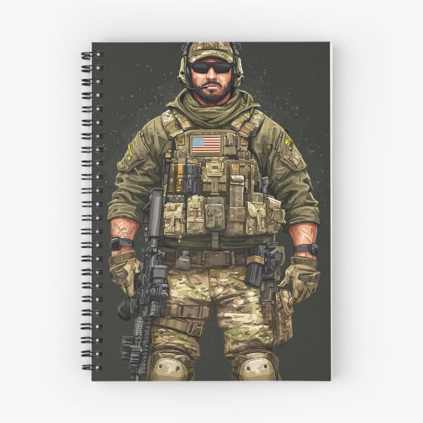 Item preview, Stoic bearded soldier with cap and dark sunglasses designed and sold by Piotrek0001.