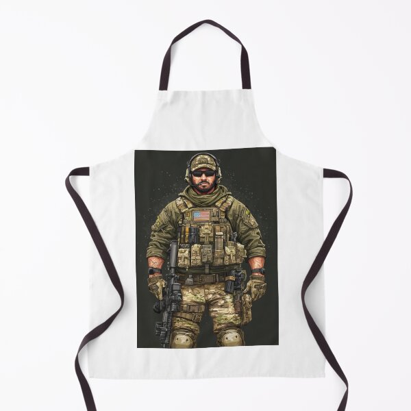 Item preview, Stoic bearded soldier with cap and dark sunglasses designed and sold by Piotrek0001.