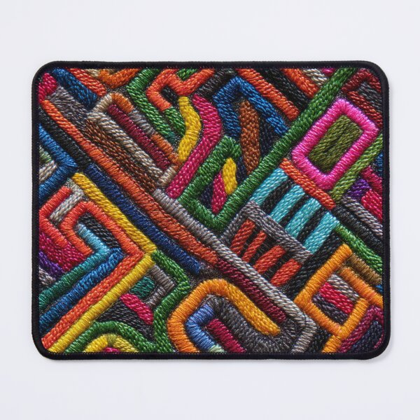 Item preview, Vibrant Geometric Faux Embroidery designed and sold by Nicholas Panek.