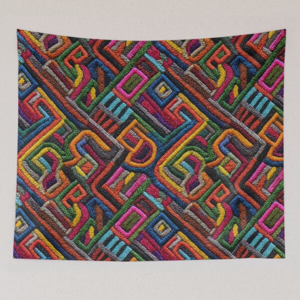 Item preview, Vibrant Geometric Faux Embroidery designed and sold by Nicholas Panek.