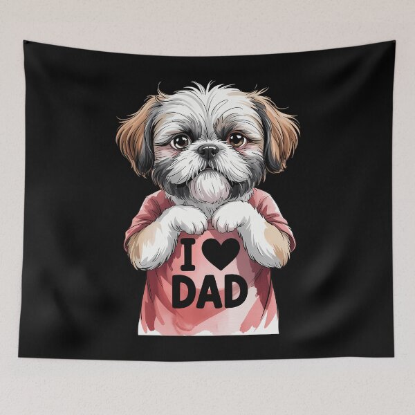 Item preview, I Love Dad Tattoo Shih Tzu Dad Funny Father's Day designed and sold by CruelShadesSt.