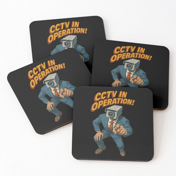 Item preview, Watching You – Retro Dystopian CCTV Camera Man Art designed and sold by The Devil's Bargain.