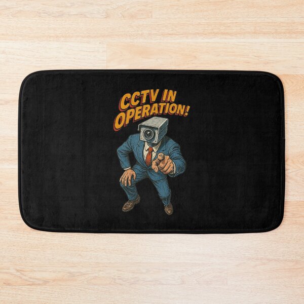 Item preview, Watching You – Retro Dystopian CCTV Camera Man Art designed and sold by The Devil's Bargain.