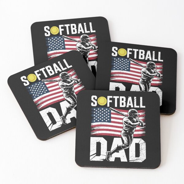 Item preview, Softball Dad US Flag Patriotic Fathers Day designed and sold by CruelShadesSt.