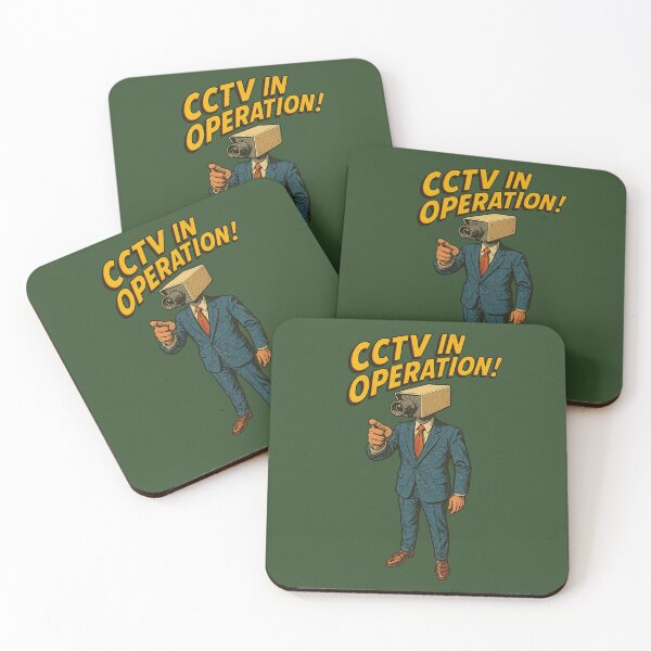 Item preview, CCTV in Operation – Retro Surveillance Camera Man Illustration designed and sold by The Devil's Bargain.
