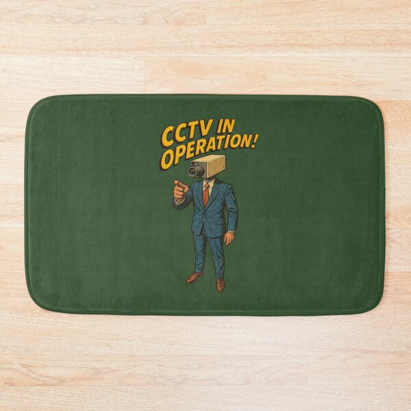 Item preview, CCTV in Operation – Retro Surveillance Camera Man Illustration designed and sold by The Devil's Bargain.