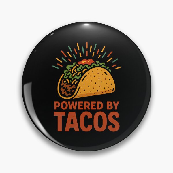 Item preview, Powered By Tacos Funny Foodie Delight designed and sold by AdellBridgett.