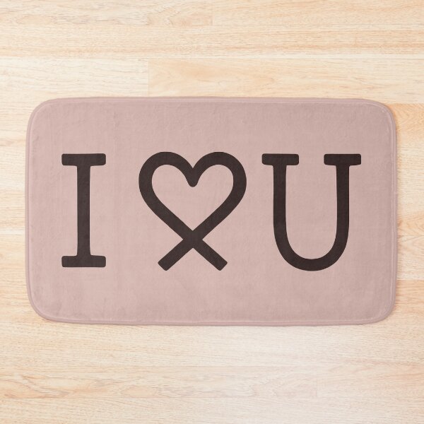 Item preview, I ♥ U Minimalist Design with Stylized Heart and Light Pink Background designed and sold by SplashTastic.