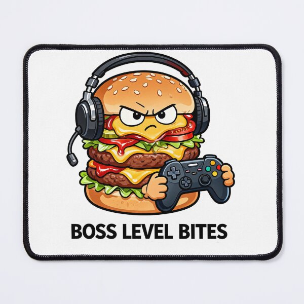 Item preview, Boss Level Burger 1 - Gamer Food Mascot designed and sold by AI Experiment Lab.