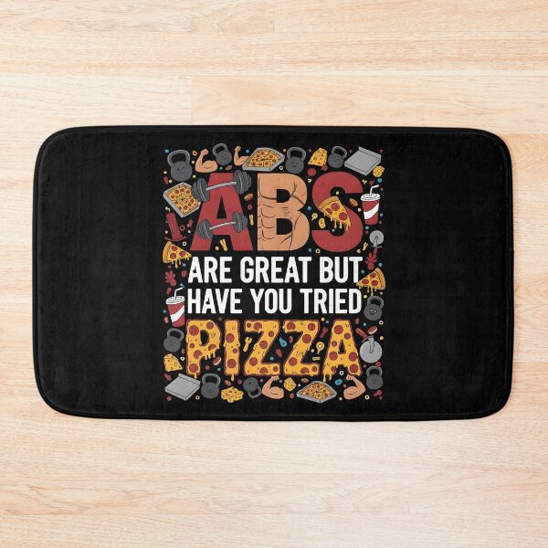 Item preview, ABS ARE GREAT BUT HAVE YOU TRIED PIZZA funny gym exercise training funny junk food pizza lover culinarist Italian cuisine Italian food weight lifting designed and sold by Jt41.