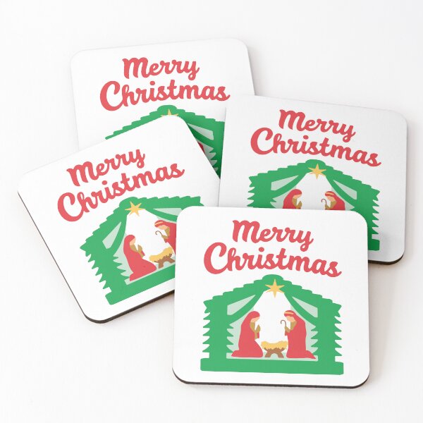 Item preview, Merry Christmas Nativity Christian Illustration white background designed and sold by DavidTeeStudio.