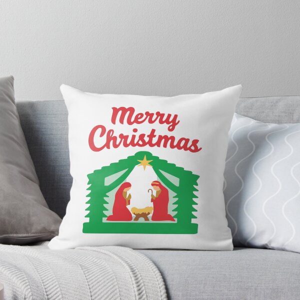Item preview, Merry Christmas Nativity Christian Illustration white background designed and sold by DavidTeeStudio.