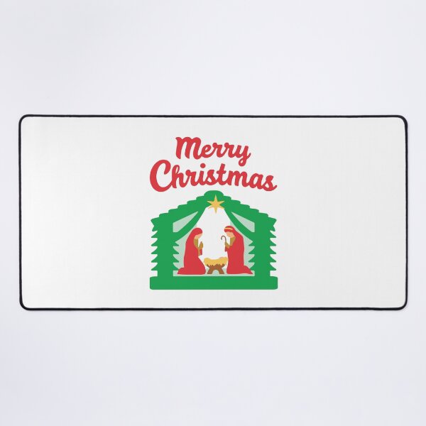 Item preview, Merry Christmas Nativity Christian Illustration white background designed and sold by DavidTeeStudio.