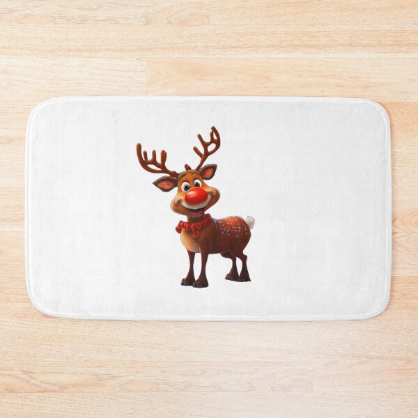 Item preview, a smiley big red nosed reindeer designed and sold by aledfychan.