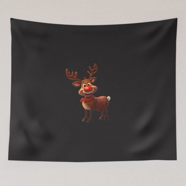 Item preview, a smiley big red nosed reindeer designed and sold by aledfychan.