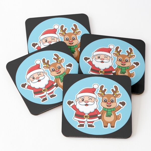 Item preview, Sticker-style Santa Claus and Rudolph designed and sold by KLSproduct.
