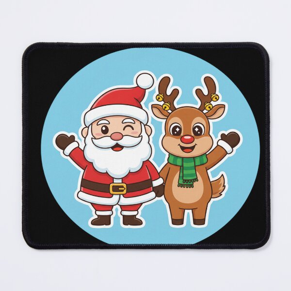 Item preview, Sticker-style Santa Claus and Rudolph designed and sold by KLSproduct.