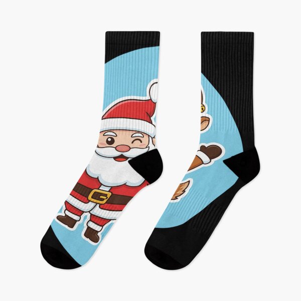 Item preview, Sticker-style Santa Claus and Rudolph designed and sold by KLSproduct.