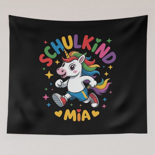 Item preview, Schulkind Mia Personalised First Day of School Cute Unicorn designed and sold by LittleDame.