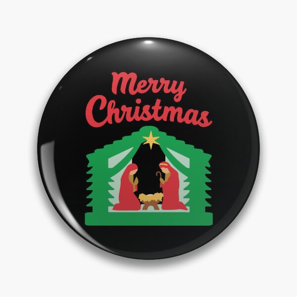 Item preview, Merry Christmas Nativity Christian Illustration black background designed and sold by DavidTeeStudio.