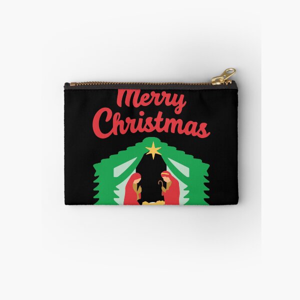 Item preview, Merry Christmas Nativity Christian Illustration black background designed and sold by DavidTeeStudio.