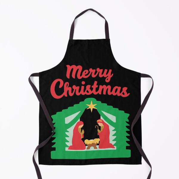 Item preview, Merry Christmas Nativity Christian Illustration black background designed and sold by DavidTeeStudio.