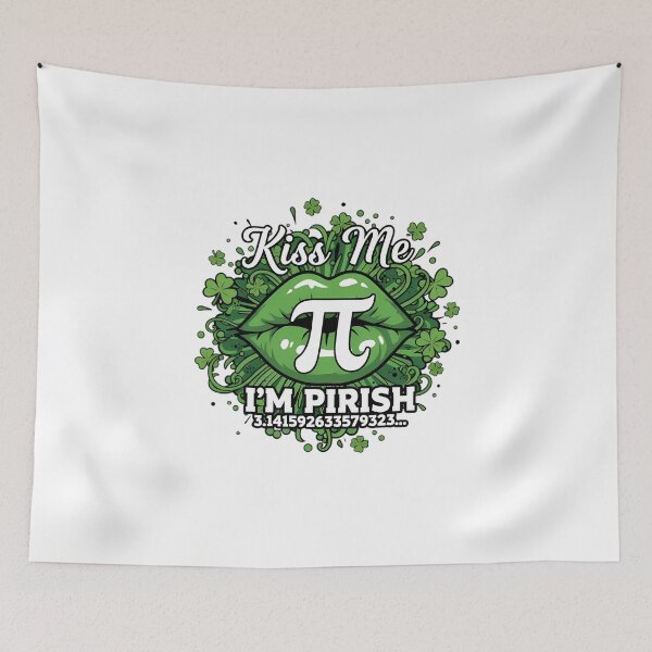 Item preview, Kiss Me I'm Pirish Math Geek St Patrick's Pi Day designed and sold by Tharamon79.