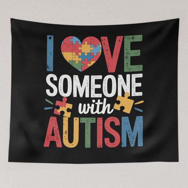Item preview, I Love Someone With Autism Awareness Heart designed and sold by CruelShadesSt.