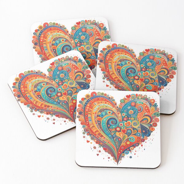 Item preview, Colorful Whimsical Abstract Heart  designed and sold by ByNicoleSara.