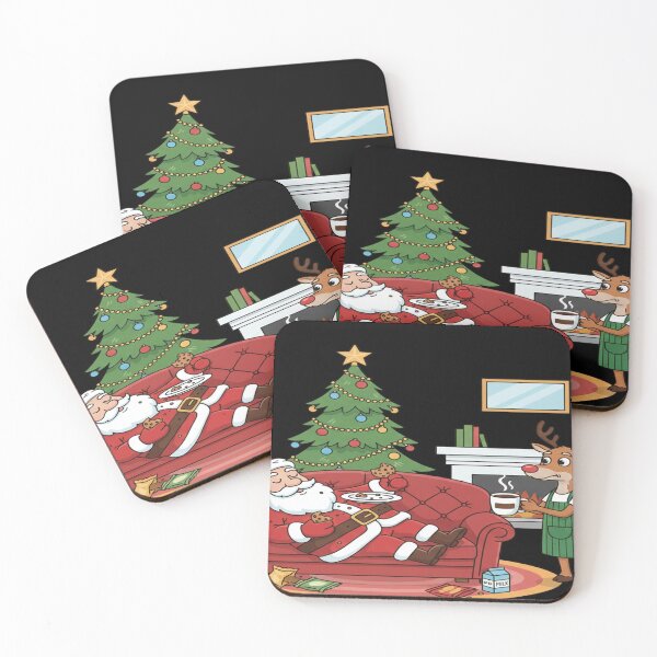 Item preview, Funny cartoon Santa Claus lying on a couch eating cookies designed and sold by KLSproduct.