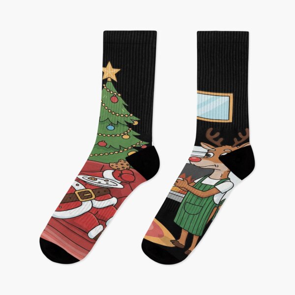 Item preview, Funny cartoon Santa Claus lying on a couch eating cookies designed and sold by KLSproduct.