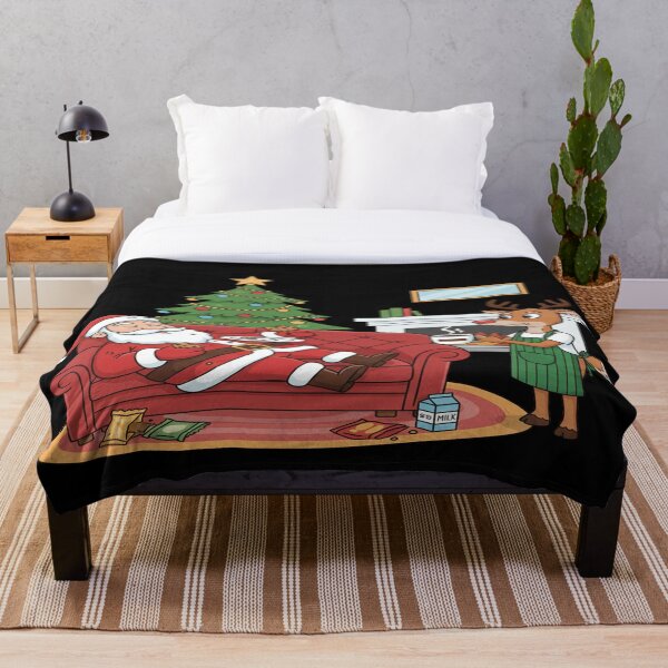 Item preview, Funny cartoon Santa Claus lying on a couch eating cookies designed and sold by KLSproduct.