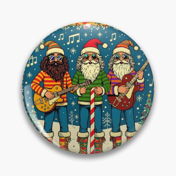 Item preview, Rock and roll Christmas card - cool Santa `Garcia tribute grateful hippy frisco sixties rock guitar band Santa dudes designed and sold by Kludoman.