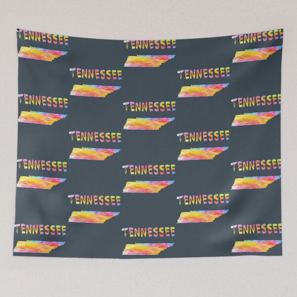 Artikelvorschau, Lebendige Aquarellkarte und Buchstaben des US-Bundesstaates Tennessee – Künstlerisches Souvenirgeschenk entworfen und verkauft von mashmosh.