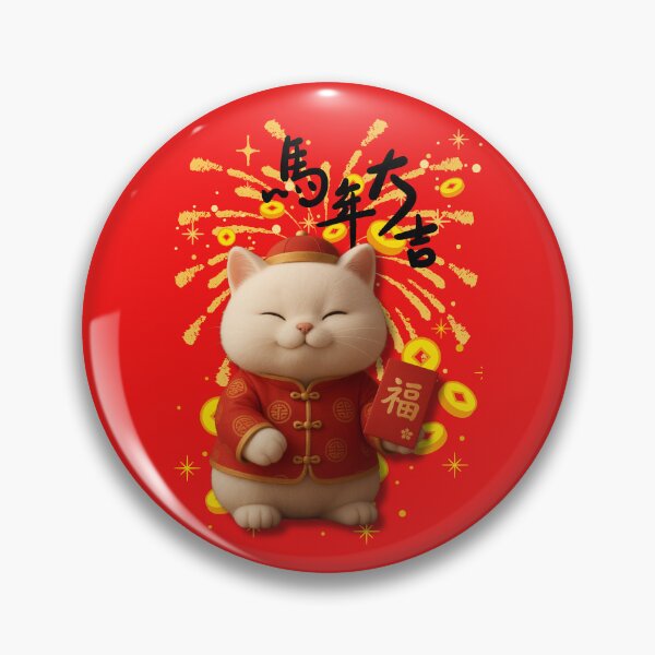Item preview, Adorable White Cat Chinese New Year Design - Year of the Horse Luck! designed and sold by Soluna Studio.