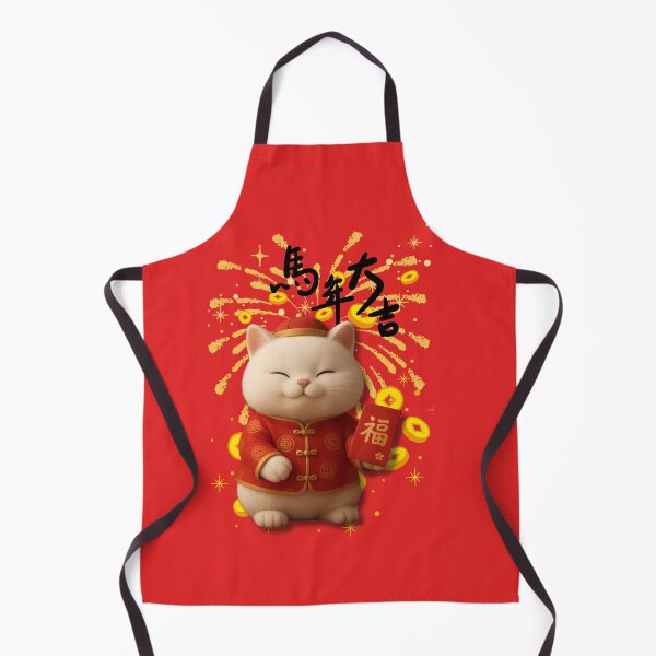 Item preview, Adorable White Cat Chinese New Year Design - Year of the Horse Luck! designed and sold by Soluna Studio.