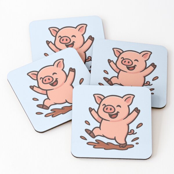Item preview, Happy Pig Jumping in Mud – Funny Farm Animal Art designed and sold by Ivy-Triggs.