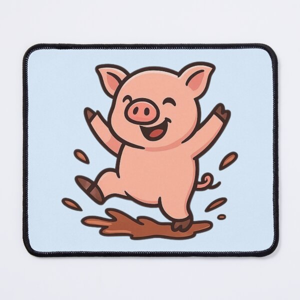 Item preview, Happy Pig Jumping in Mud – Funny Farm Animal Art designed and sold by Ivy-Triggs.