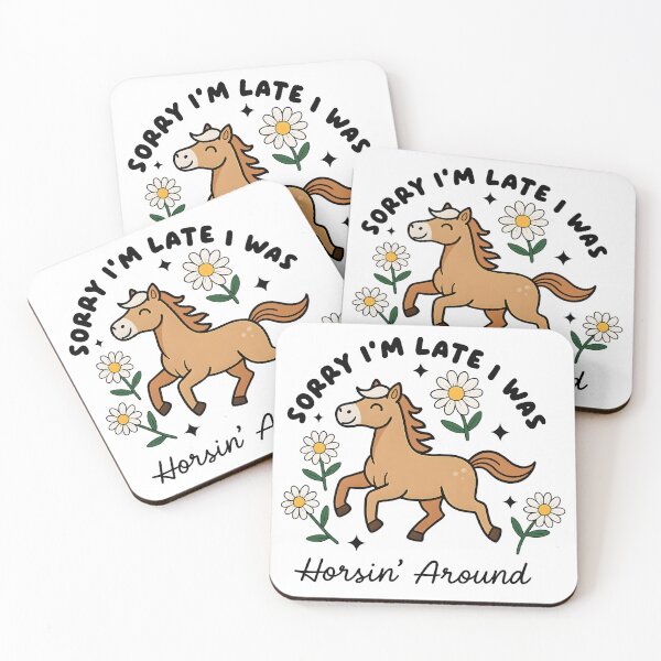 Item preview, Sorry I’m Late I Was Horsin’ Around – Cute Horse Illustration designed and sold by Senkov.