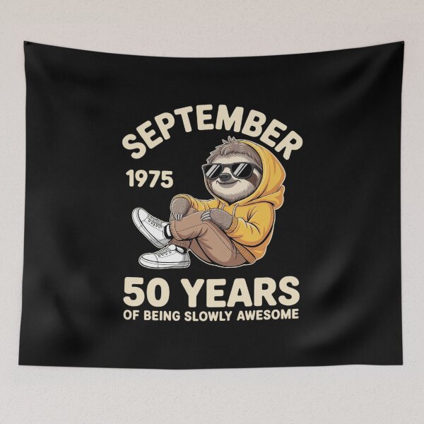 Item preview, September 50th Birthday Men Women 1975 Awesome Sloth Lover designed and sold by GasVille.