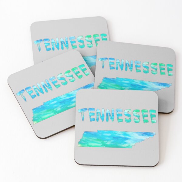 Item preview, Tennessee Aqua Watercolor Map & Text Art designed and sold by mashmosh.