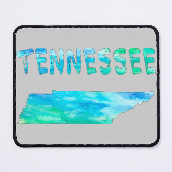 Item preview, Tennessee Aqua Watercolor Map & Text Art designed and sold by mashmosh.