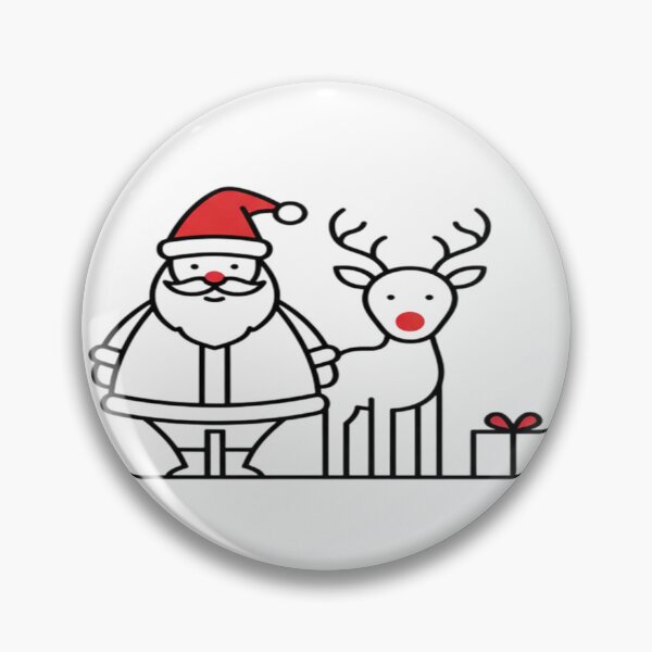 Item preview, Minimalist line-art Santa Claus and Rudolph designed and sold by KLSproduct.