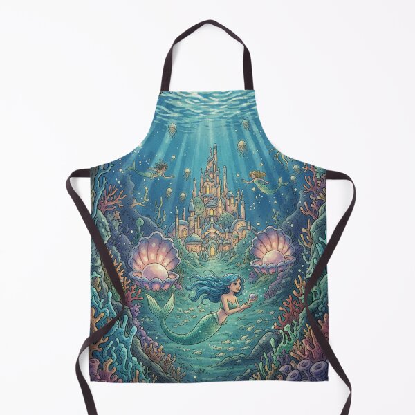 Item preview, Mermaid Underwater Kingdom Fantasy Illustration – Magical Ocean Art designed and sold by NaevaArt.