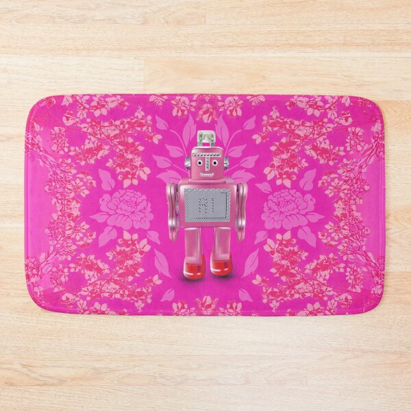 Item preview, AI robot foliage pattern print in pretty pink designed and sold by SueKnox.