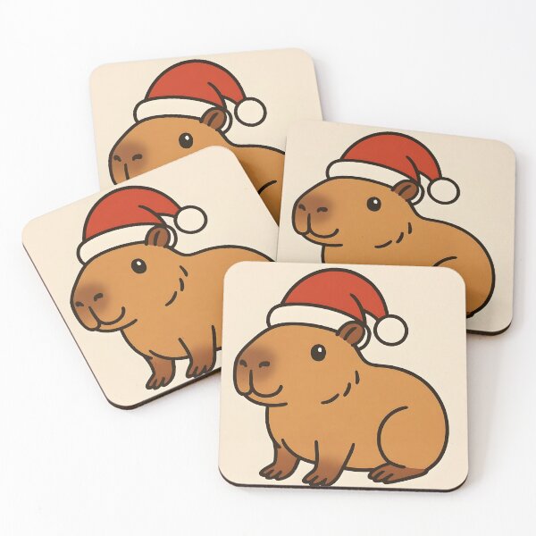 Item preview, Santabara Smiles – Cute Capybara Santa Illustration designed and sold by EmeraldeaArt.